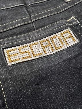 Escada Vintage Y2K Black Jeans with Embellished Back Patch